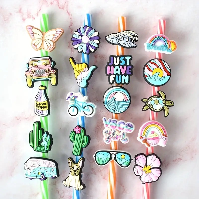 Straw Toppers and Star Charms