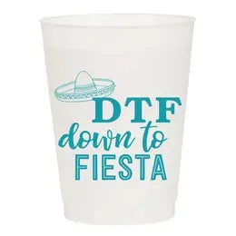 DTF Down to Fiesta Frosted Plastic Cups