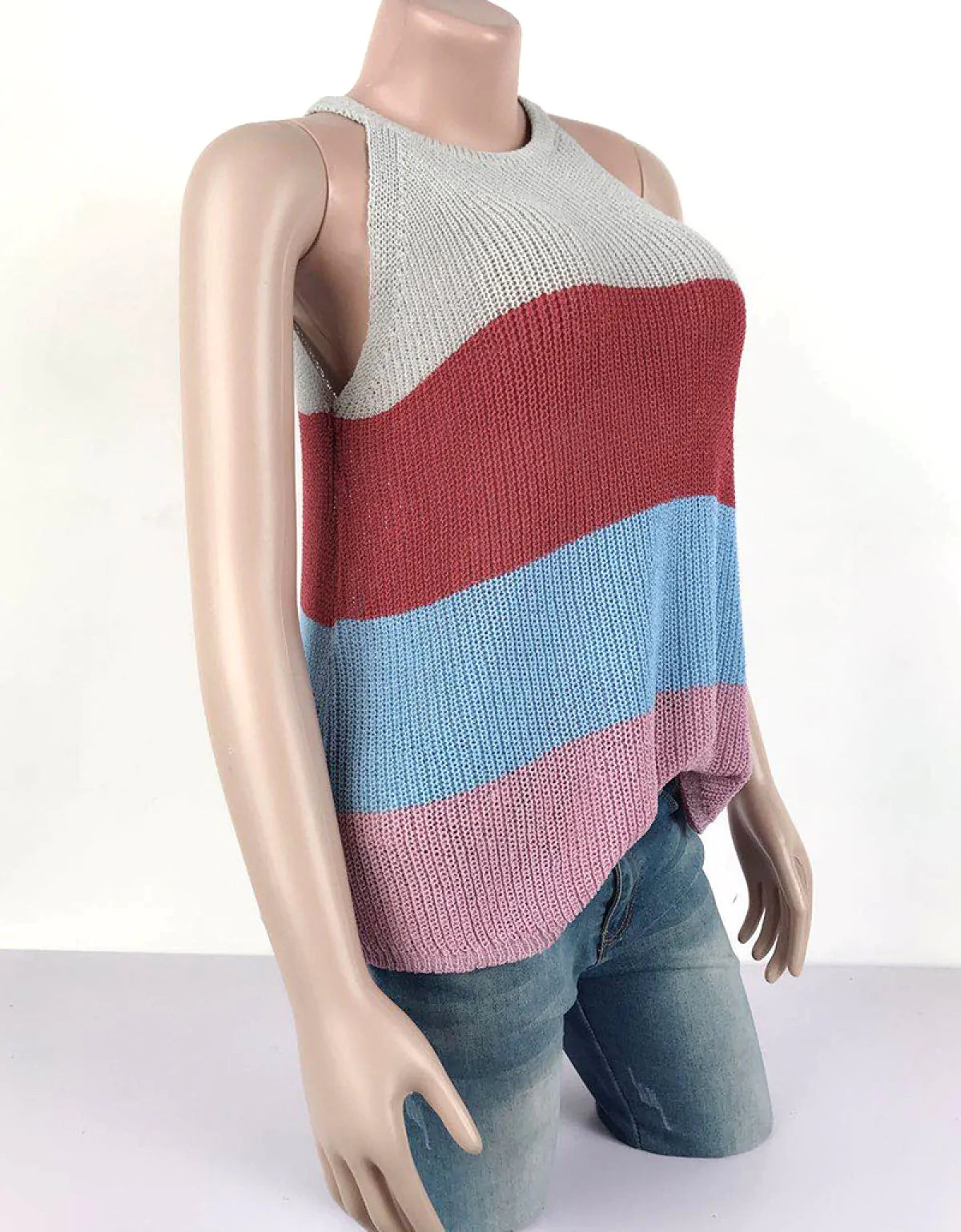 Casual Sleeveless Round Neck Vest