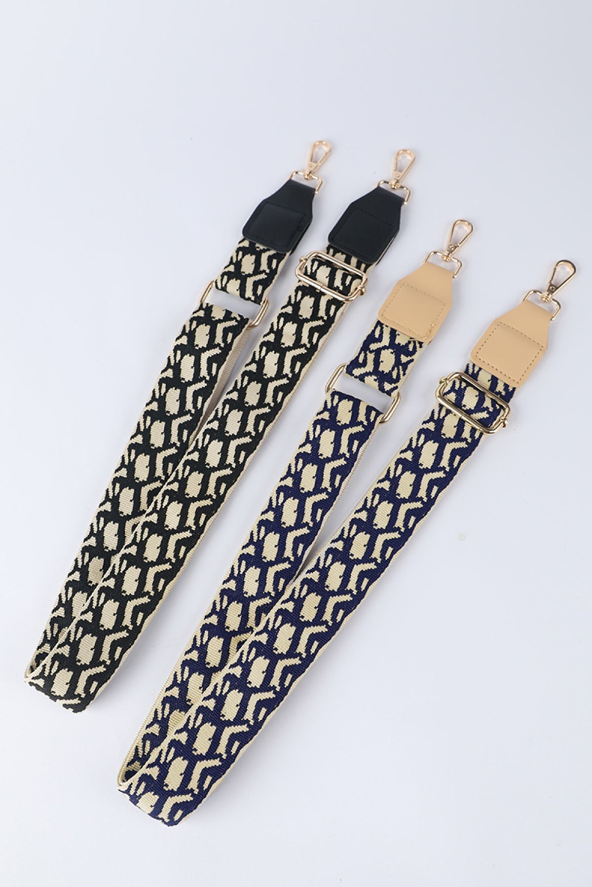 Blue Adjustable Printed Woven Bag Strap