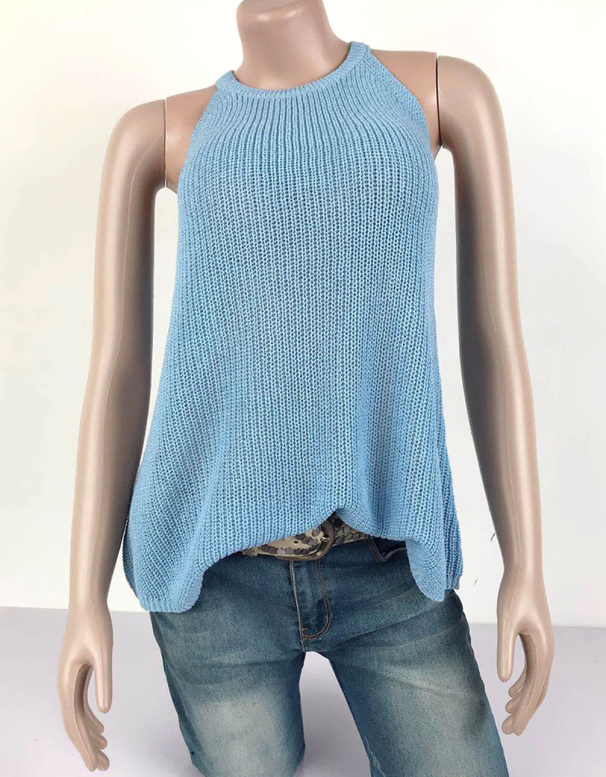 Casual Sleeveless Round Neck Vest