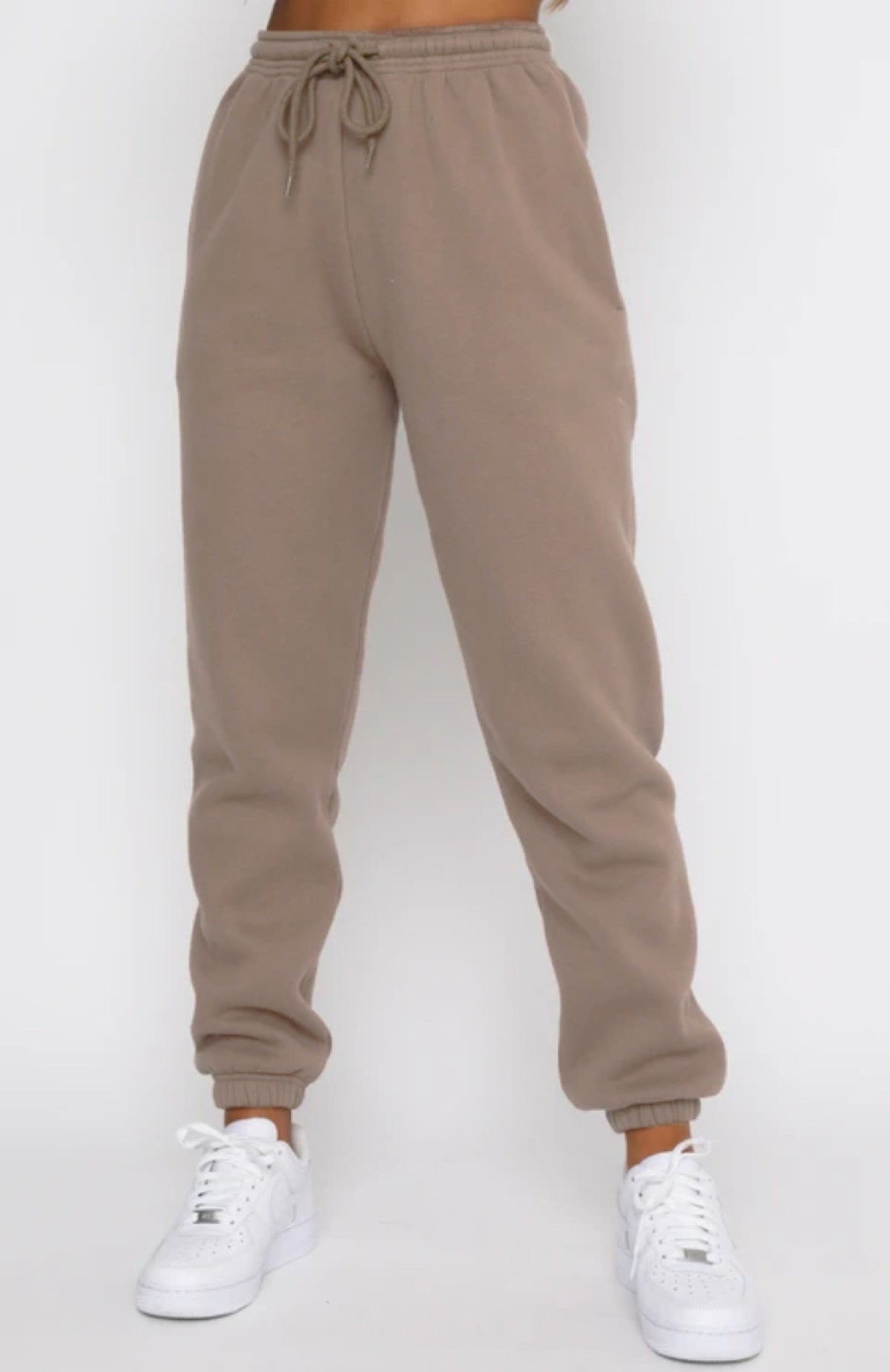 Solid Color Round Neck Long-Sleeved Sweatshirt & Sweatpants Set