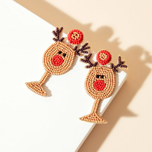 Rudolph Seed Bead Earring