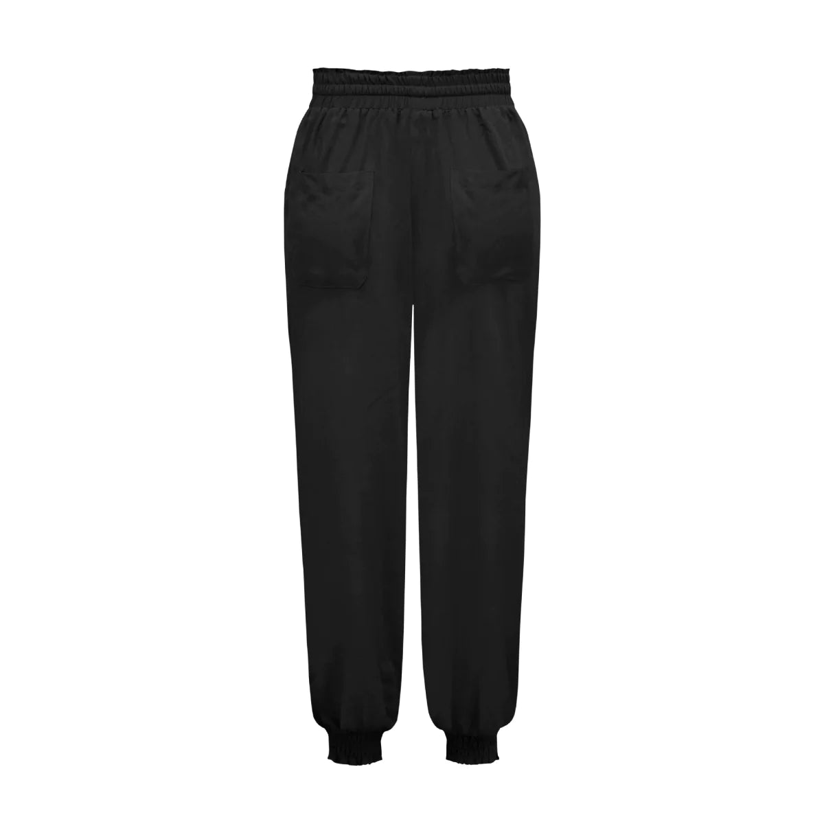 Solid Color Tie-waist Tapered Pants