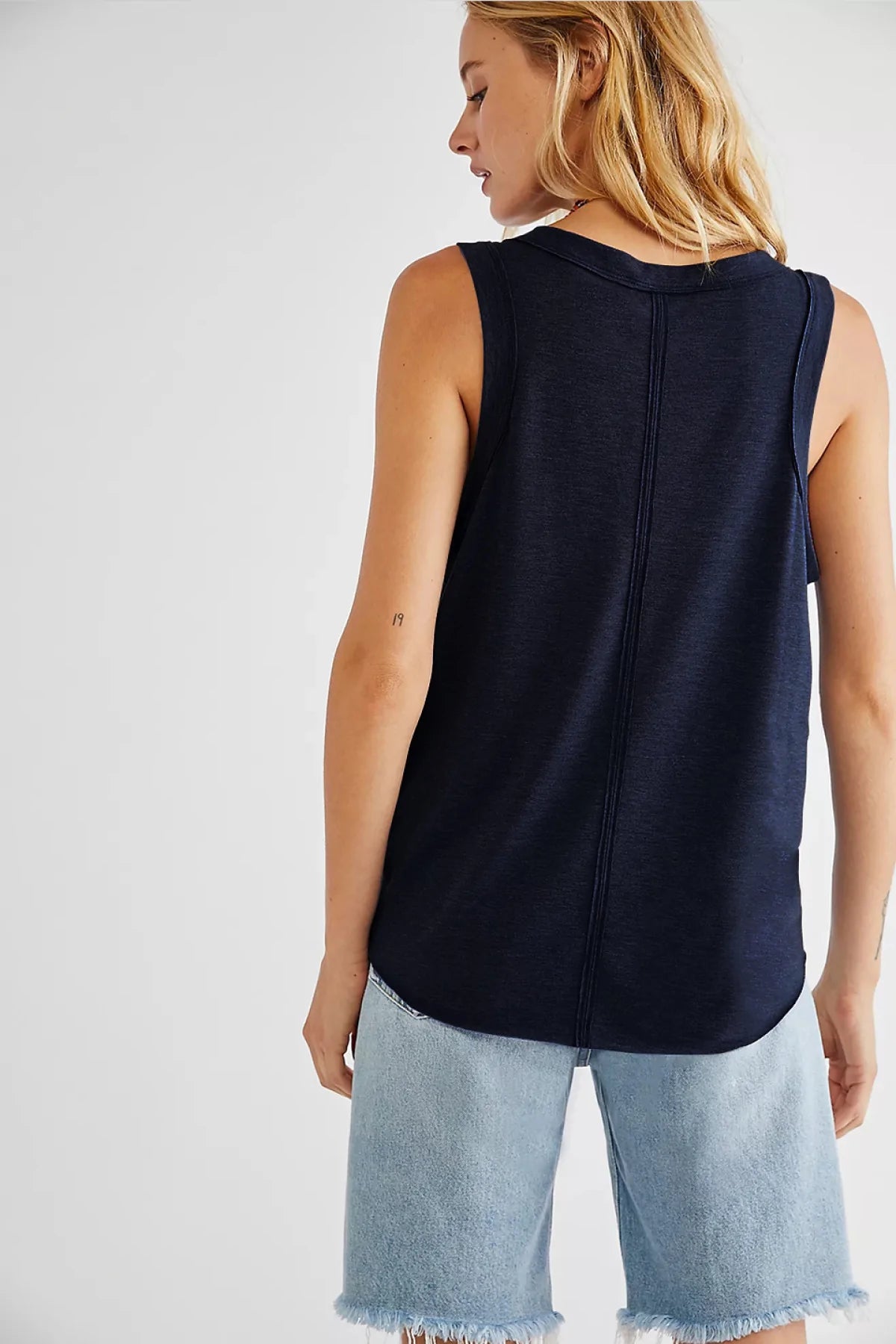 Deep V Solid Color Tank Top