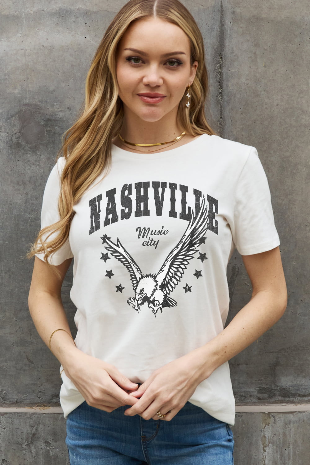 Simply Love Full Size NASHVILLE MUSIC CITY Graphic Cotton Tee