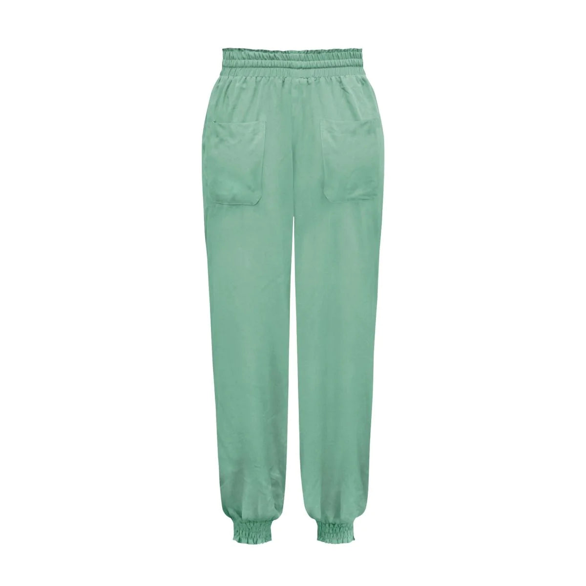 Solid Color Tie-waist Tapered Pants