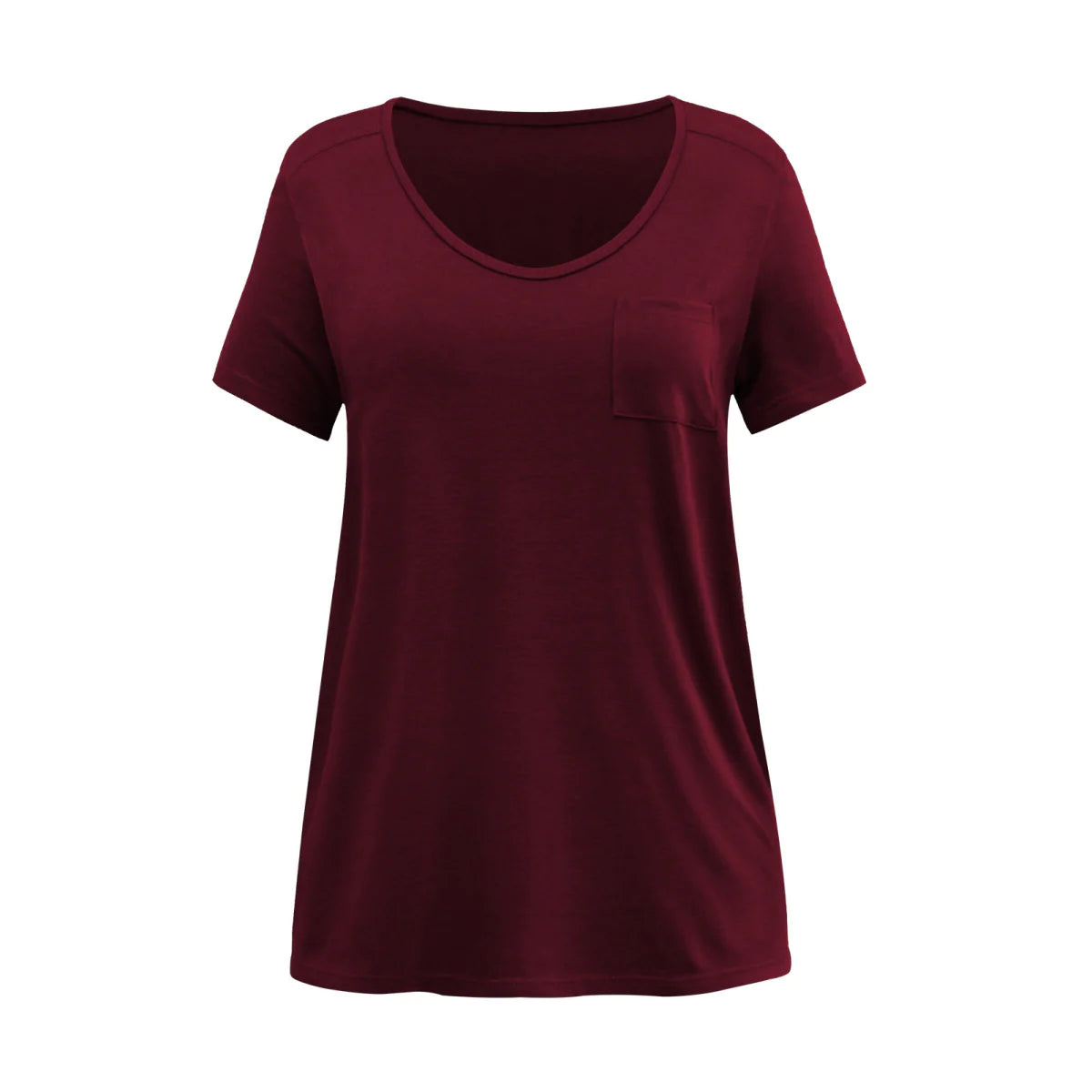 Scoop Neck Solid Color T-short