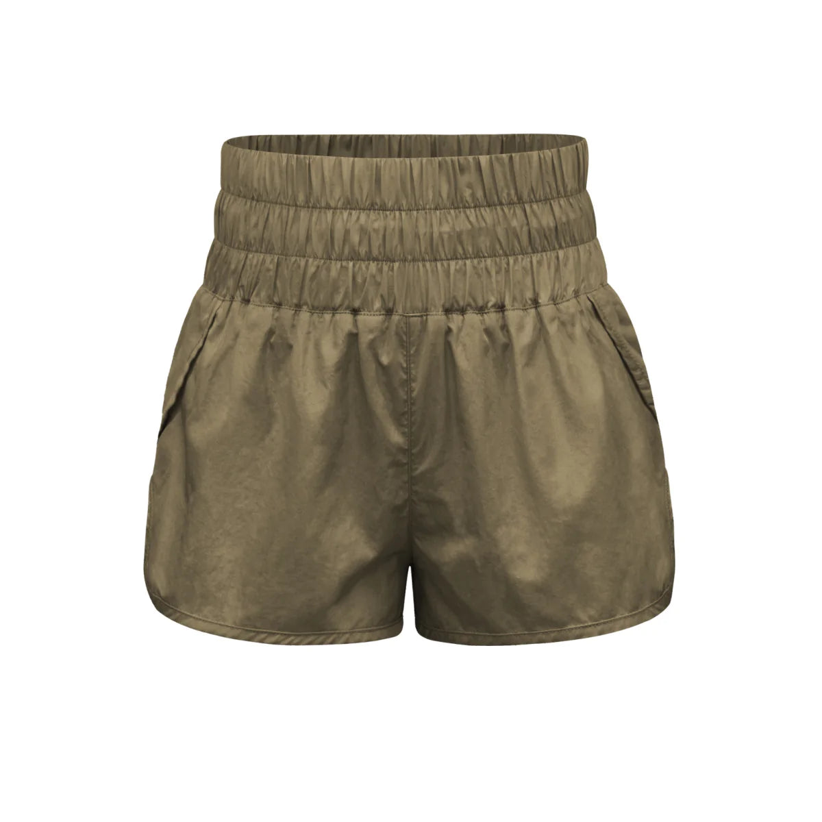 High-waist Solid Color Sports Shorts