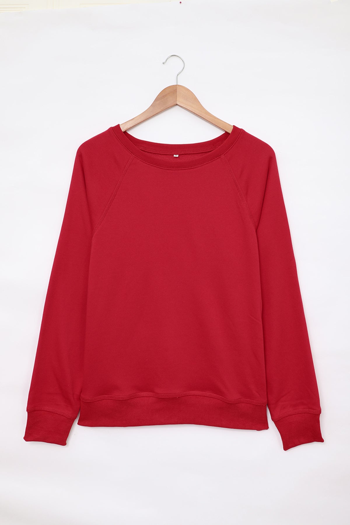 Red Baseball Mom French Terry Cotton Blend Sweatshirt