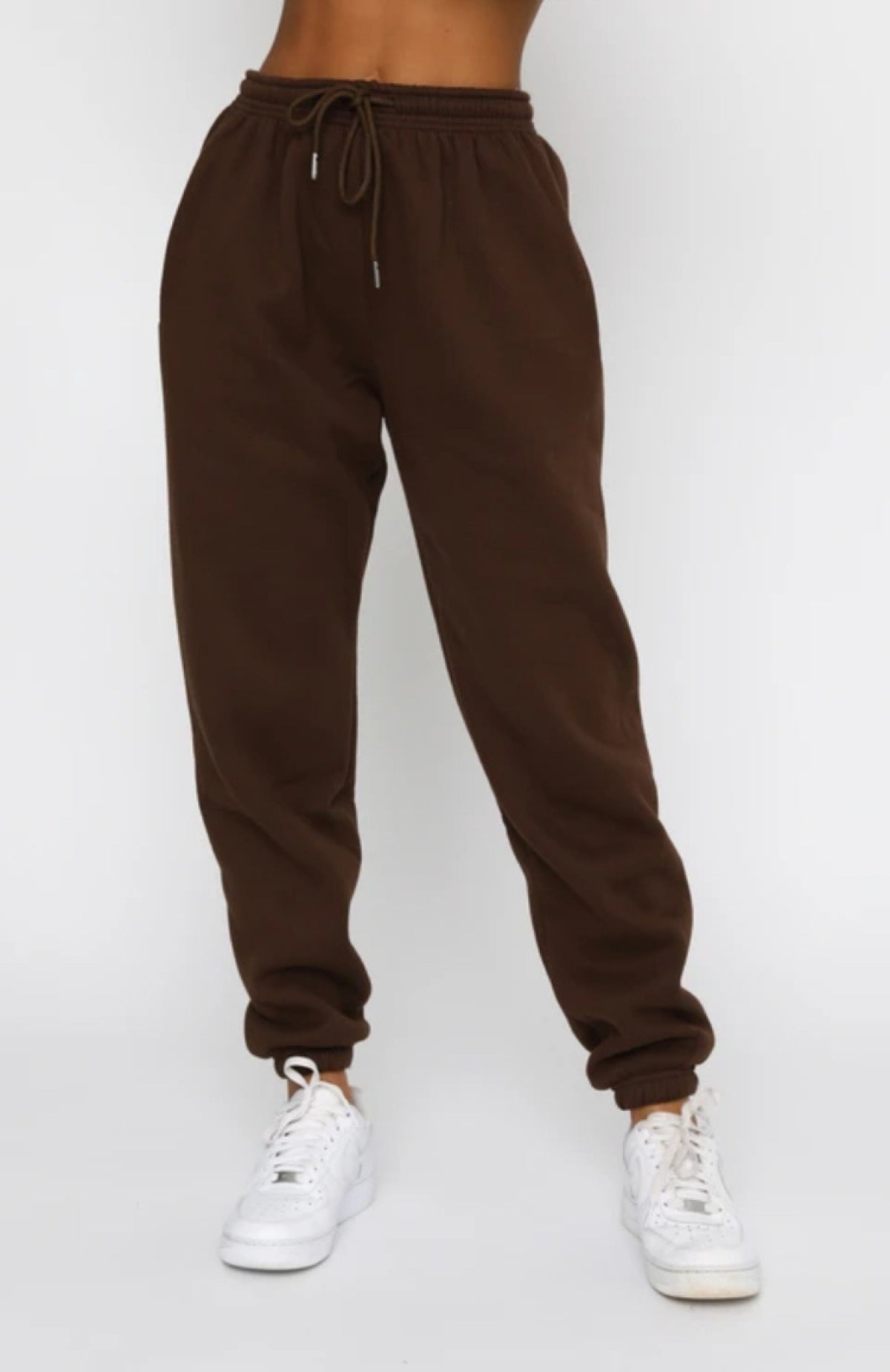 Solid Color Round Neck Long-Sleeved Sweatshirt & Sweatpants Set