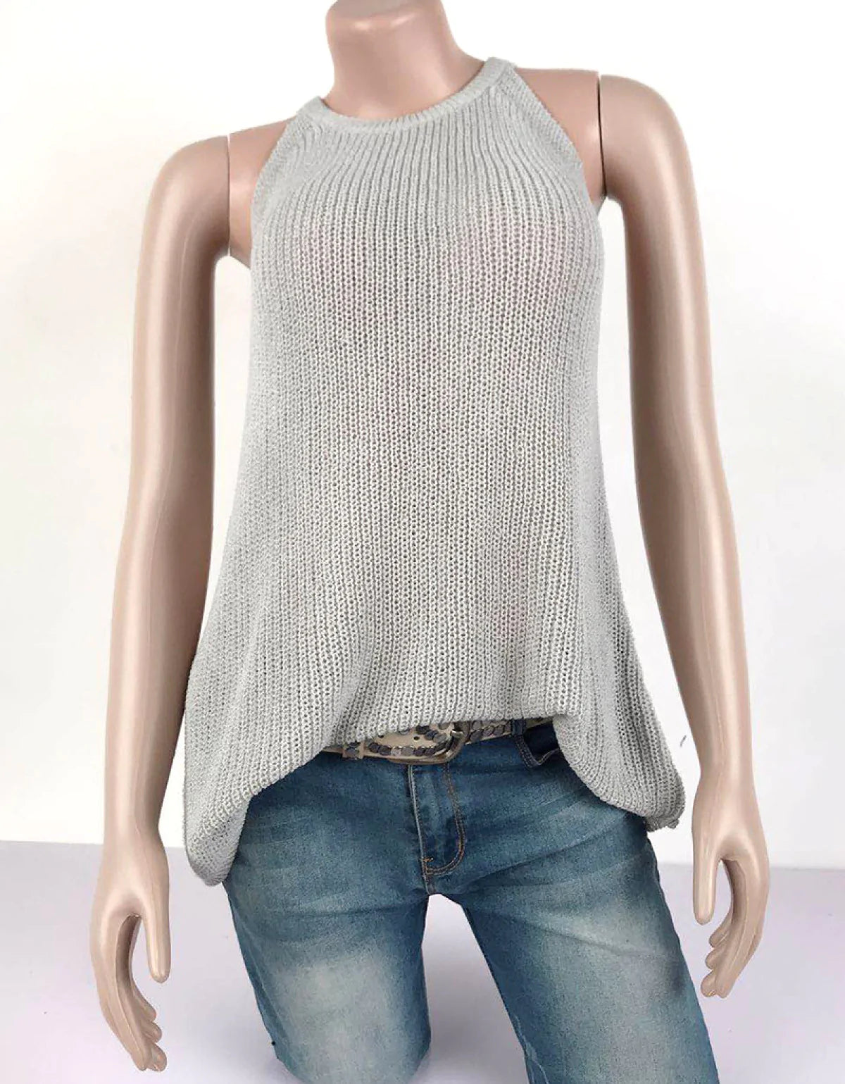 Casual Sleeveless Round Neck Vest