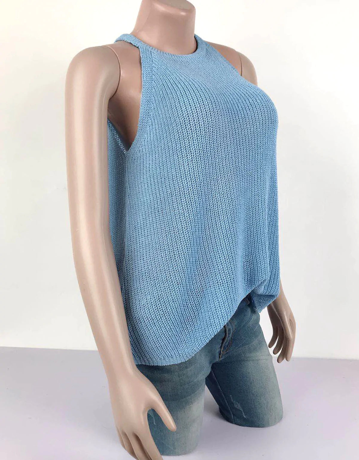 Casual Sleeveless Round Neck Vest