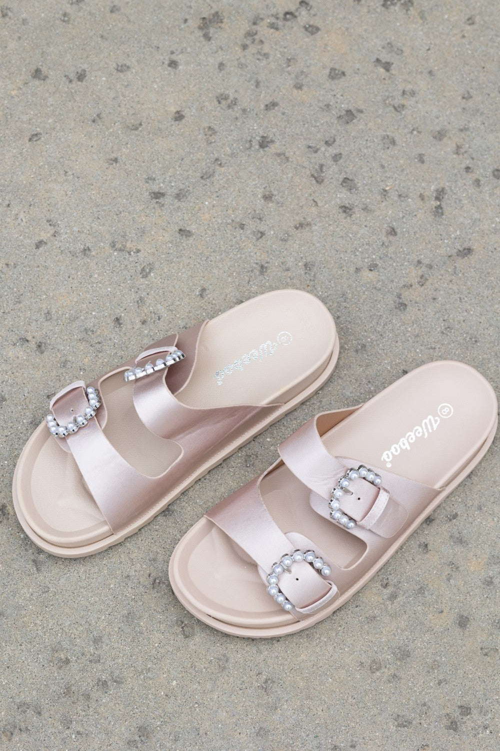 Copy of Weeboo Jewel of the Sea Faux Pearl Buckle Slide Sandals