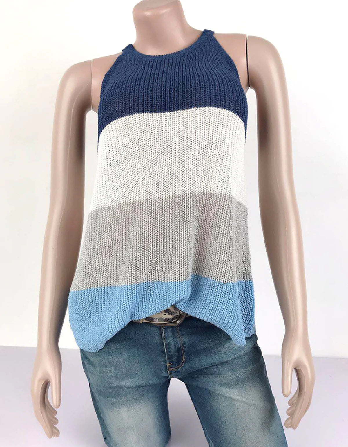 Casual Sleeveless Round Neck Vest