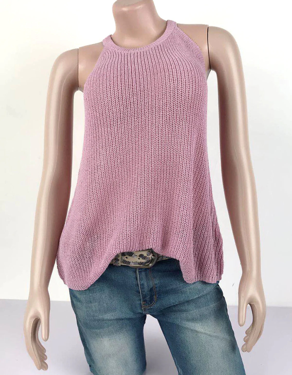 Casual Sleeveless Round Neck Vest