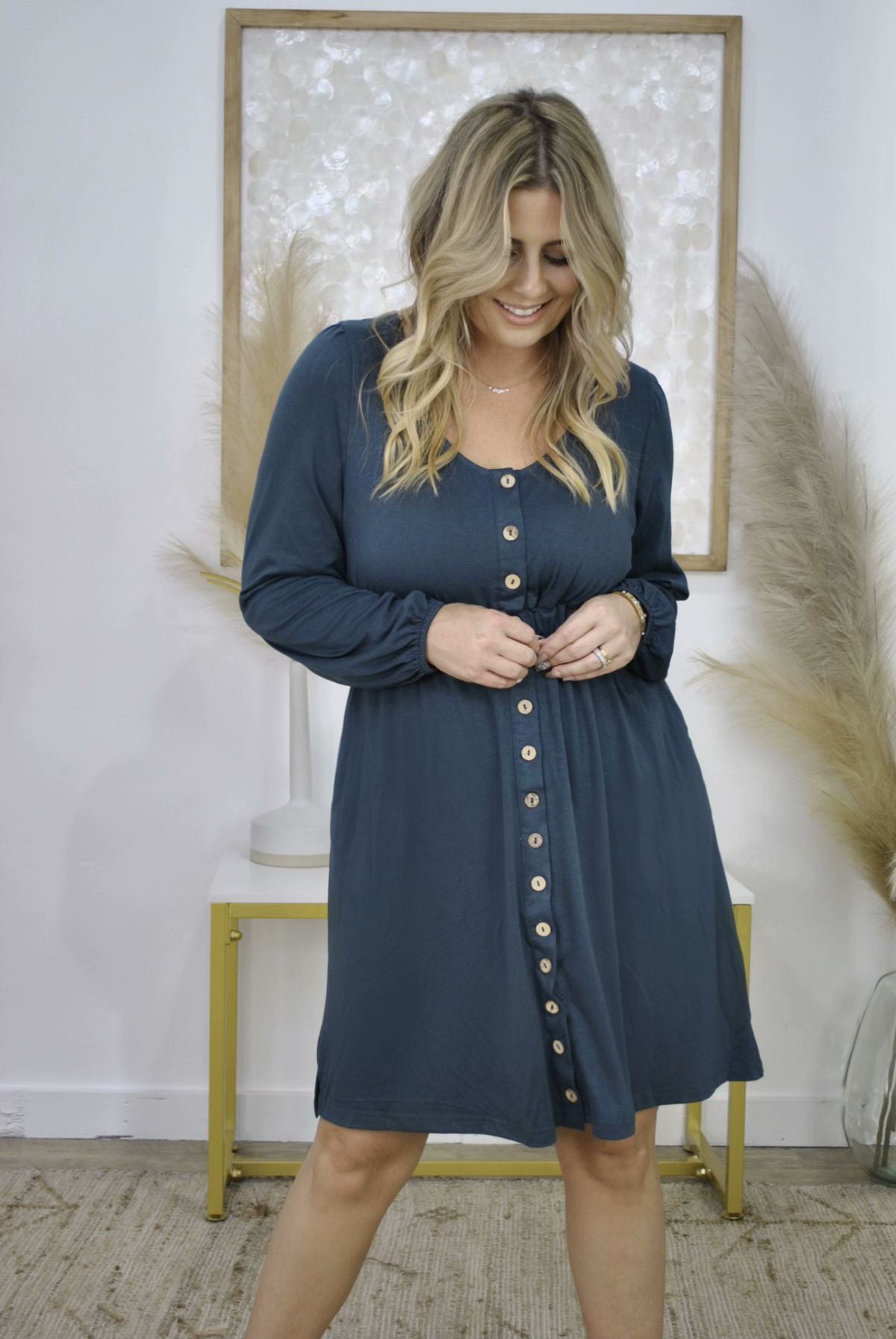 Autumn Button Up Long Sleeve Dress (Only Ships to US)