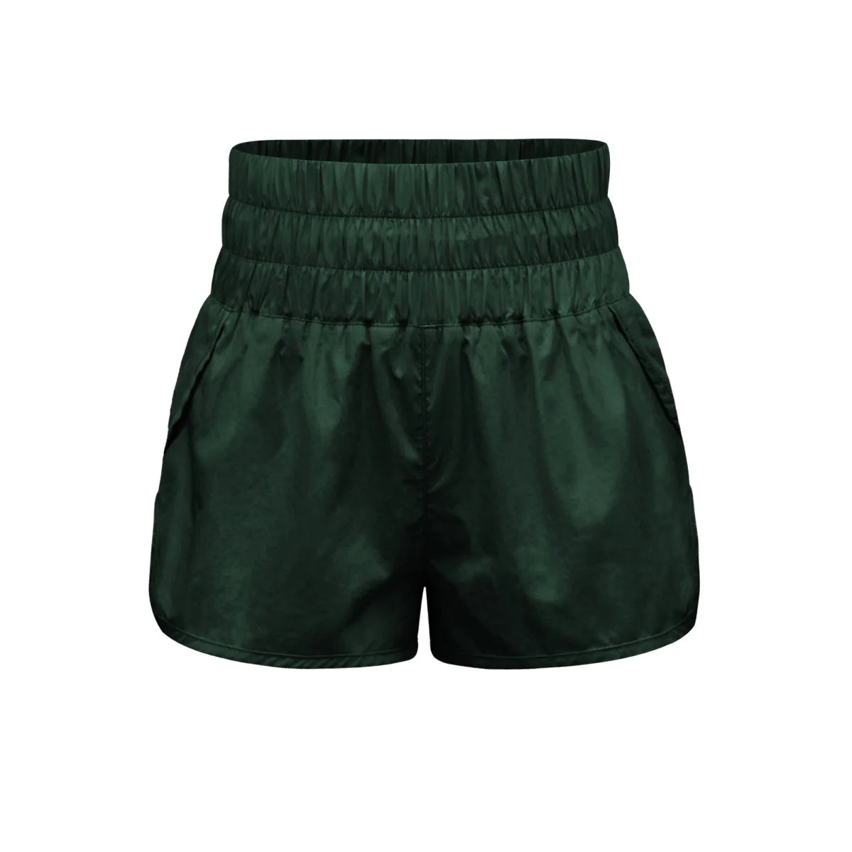 High-waist Solid Color Sports Shorts