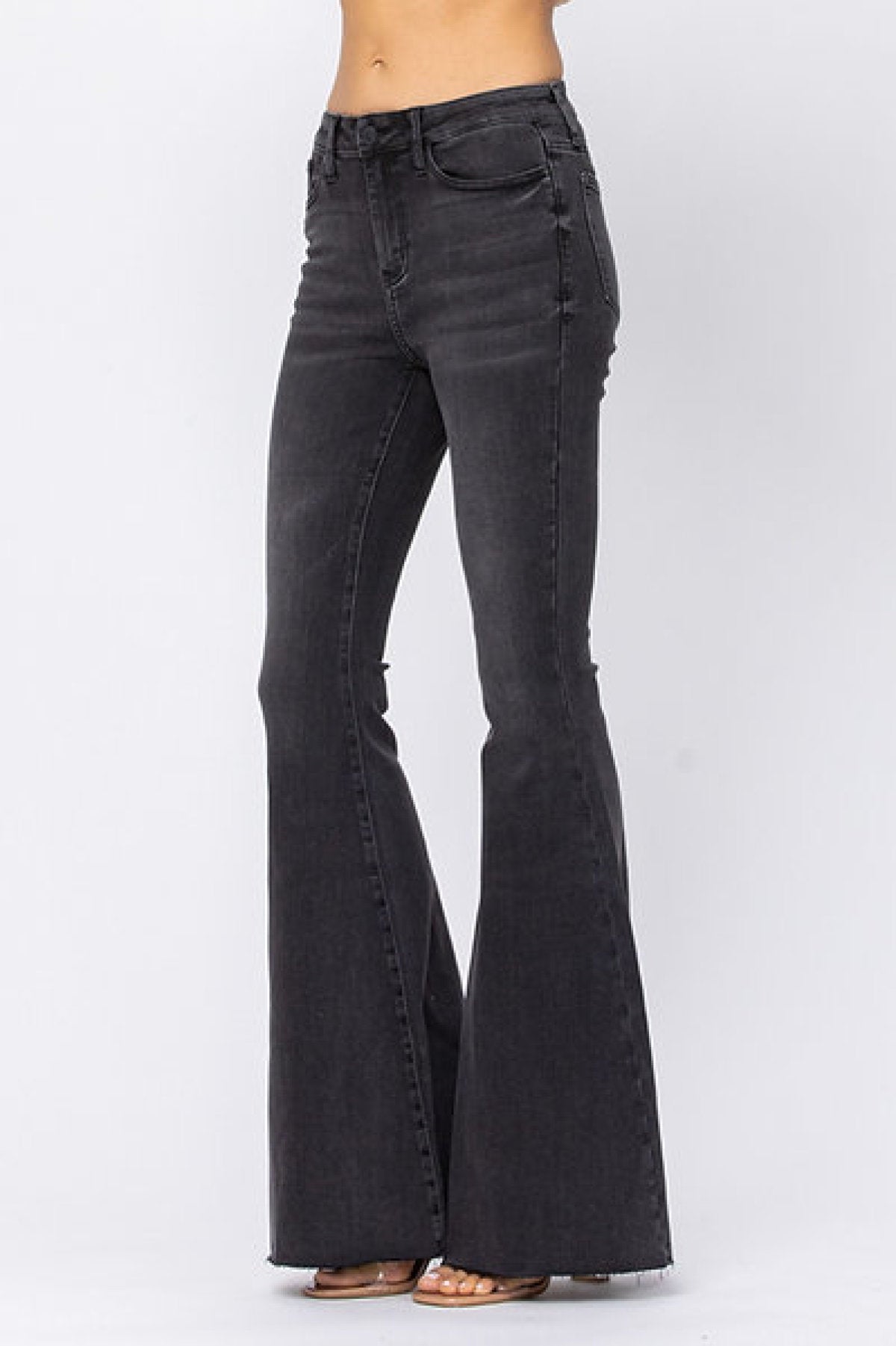 Judy Blue Black Wash Mid-Rise Super Flare Jeans