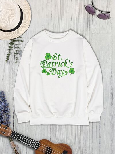 ST. PATRICK'S DAY Round Neck Dropped Shoulder Sweatshirt