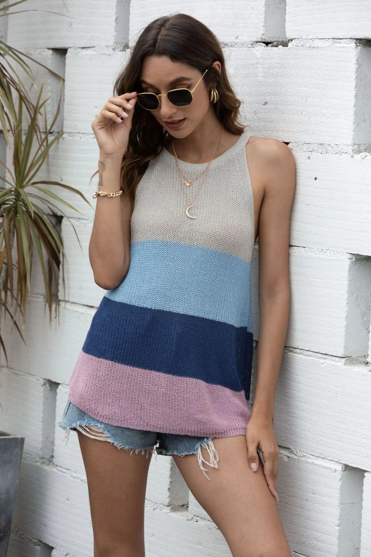 Casual Sleeveless Round Neck Vest