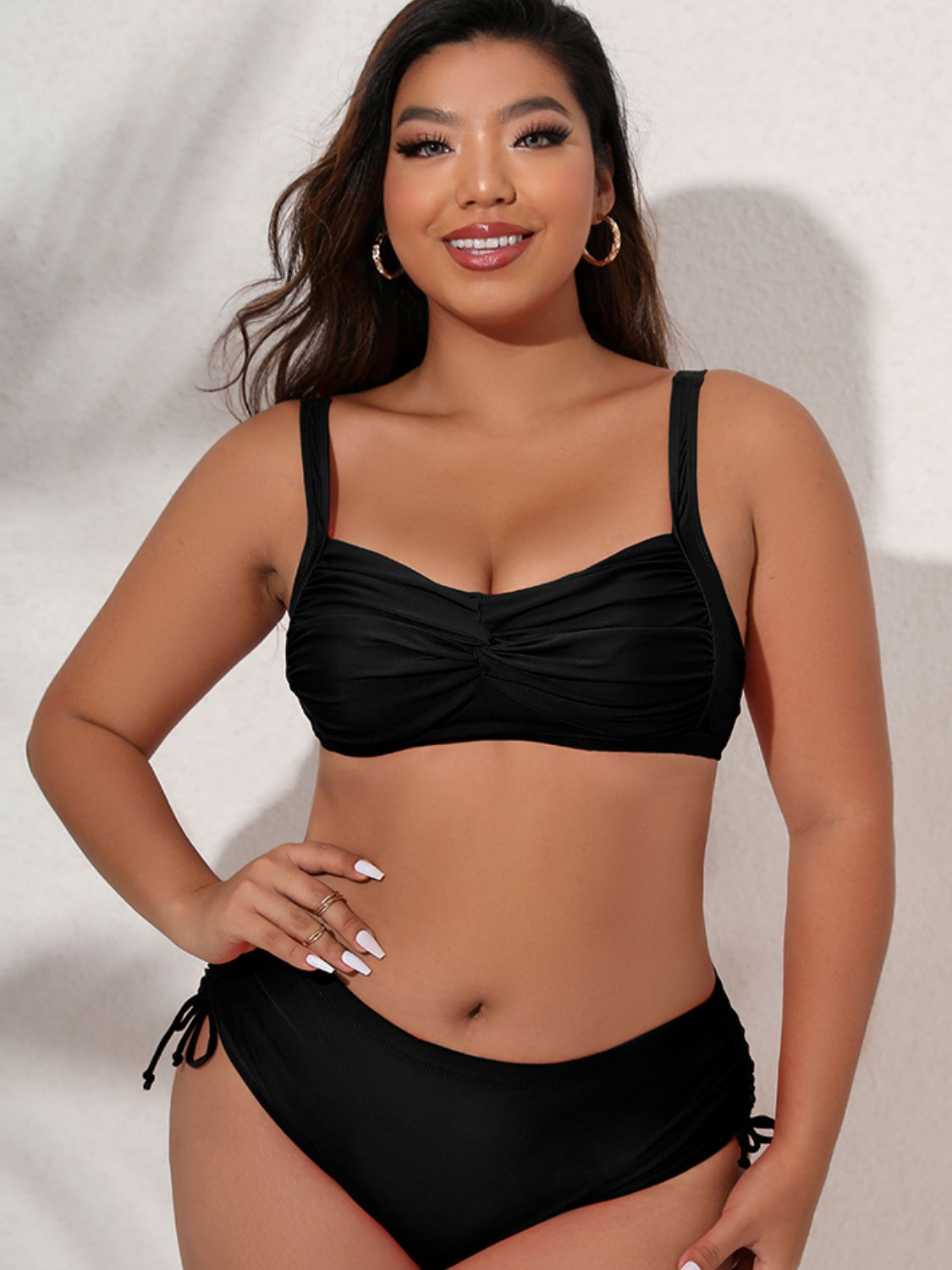 Plus Size Scoop Neck Tankini Set