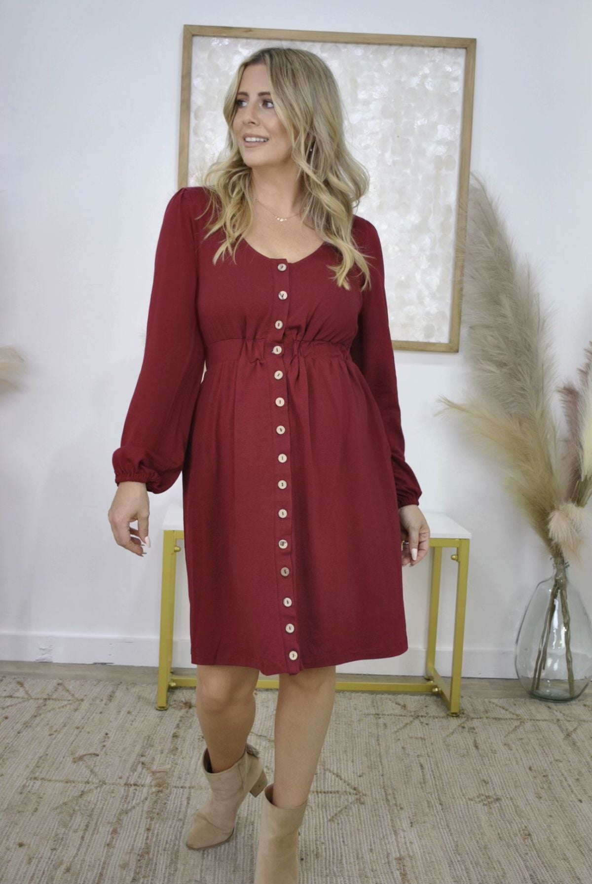 Autumn Button Up Long Sleeve Dress (Only Ships to US)