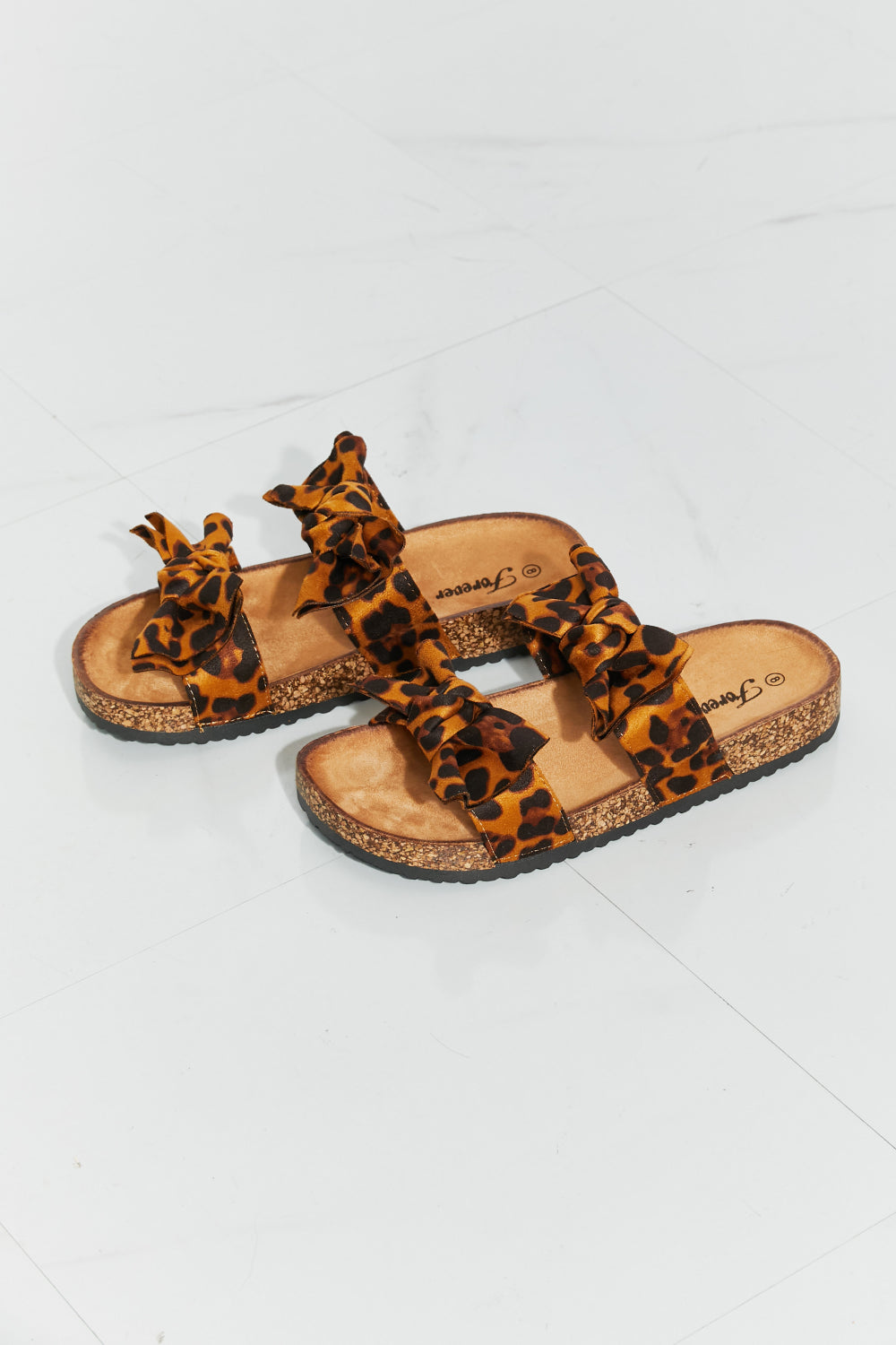 Copy of Forever Link Fiercely Feminine Leopard Bow Slide Sandals