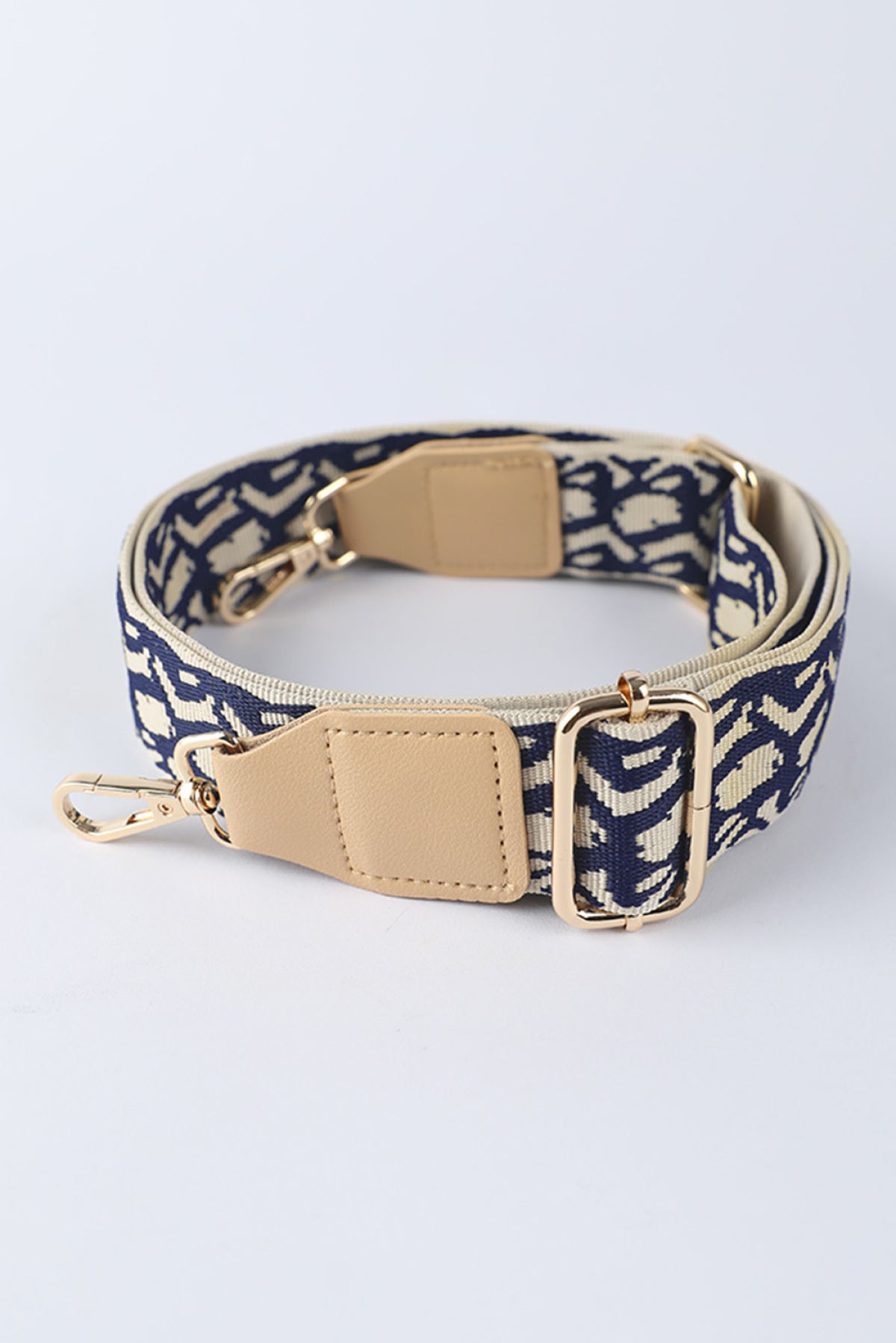 Blue Adjustable Printed Woven Bag Strap