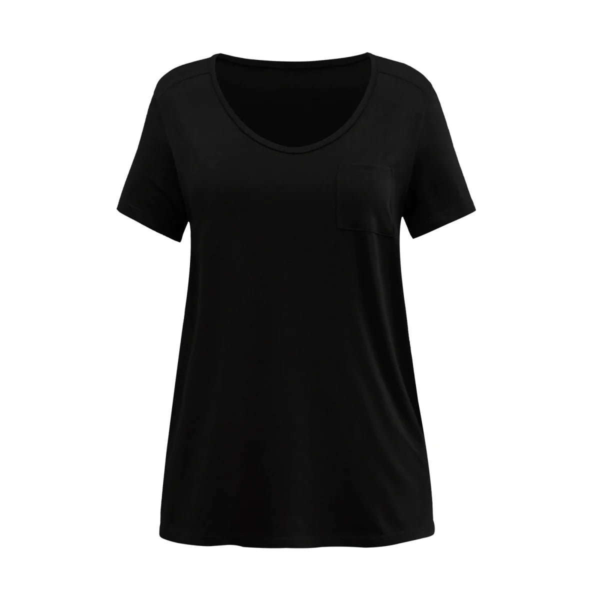 Scoop Neck Solid Color T-short