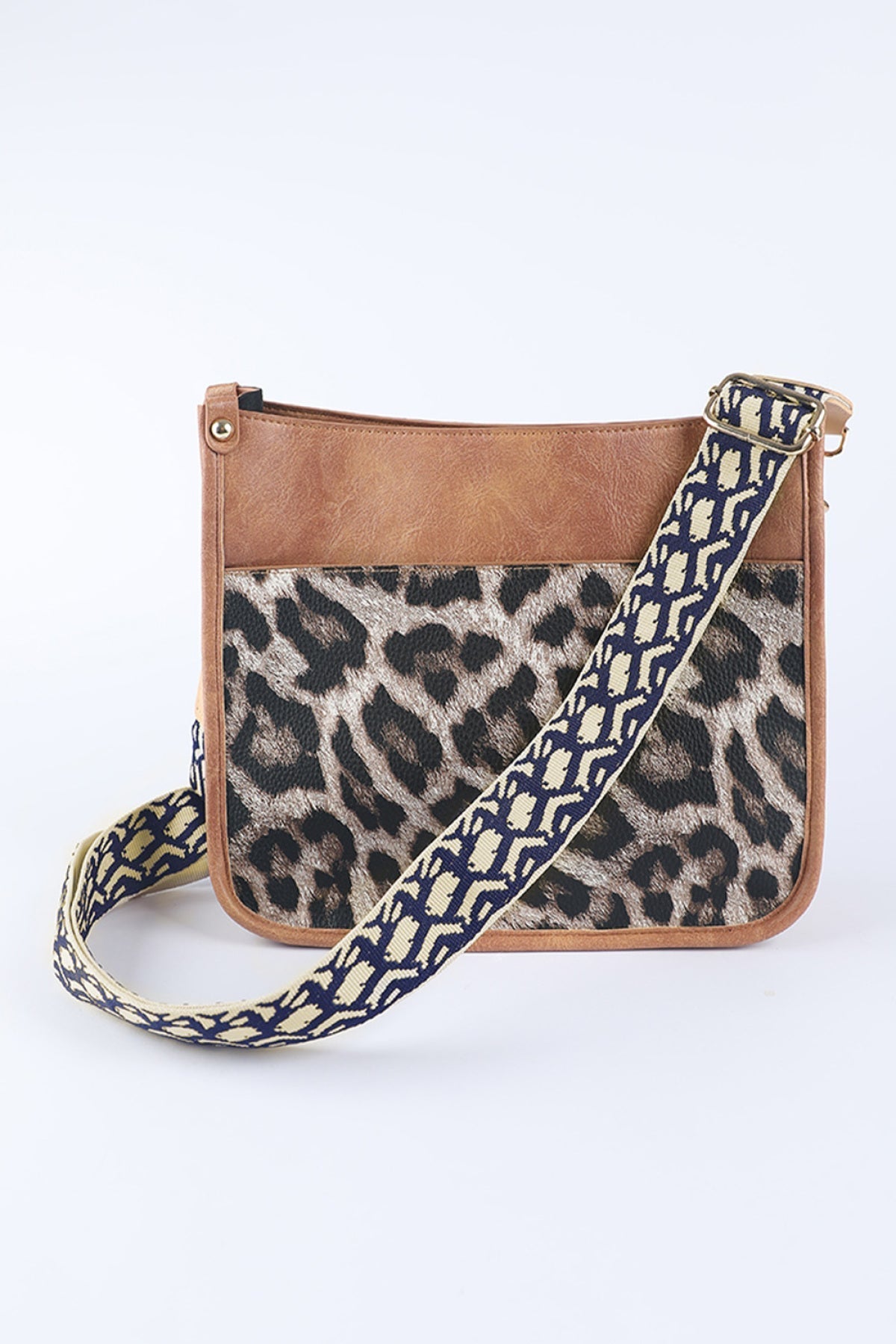 Blue Adjustable Printed Woven Bag Strap