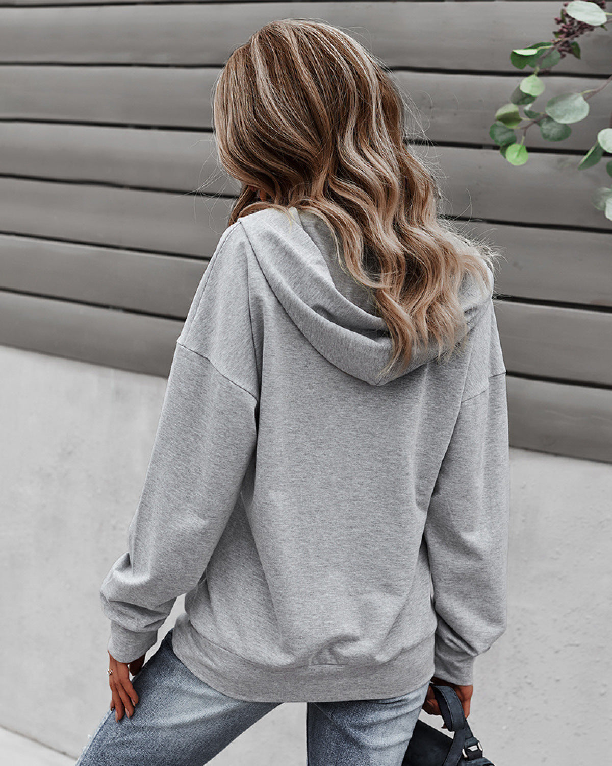 Long Sleeve Buckle Tie Front Pocket Hoodies