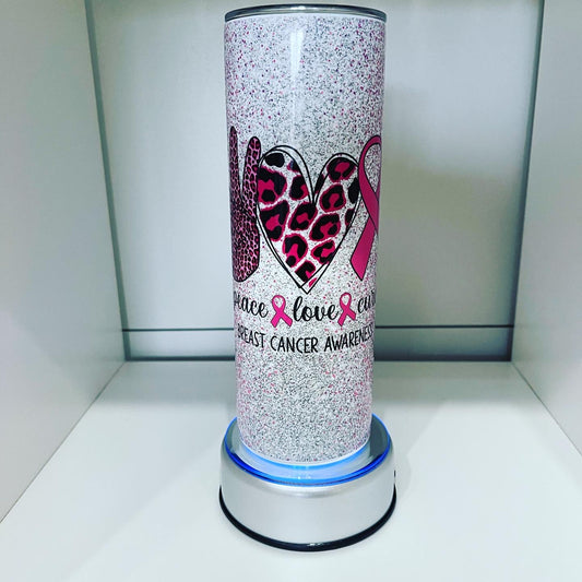 Peace Love Cure Breast Cancer Awareness 20 oz. Insulated Tumbler