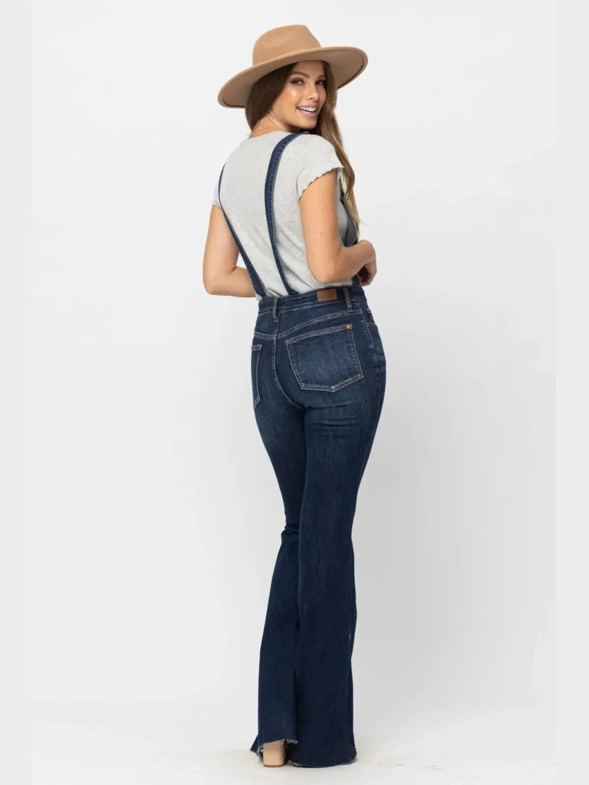 Judy Blue Buttoned Tummy Control Flare Overalls