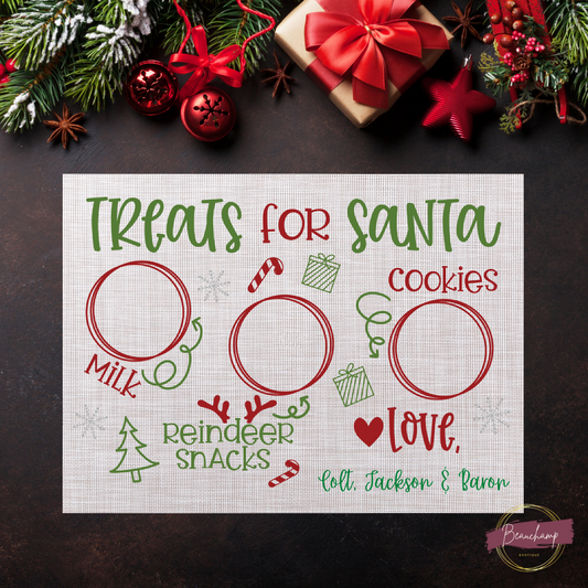 Santa's Cookies and Milk Placemat