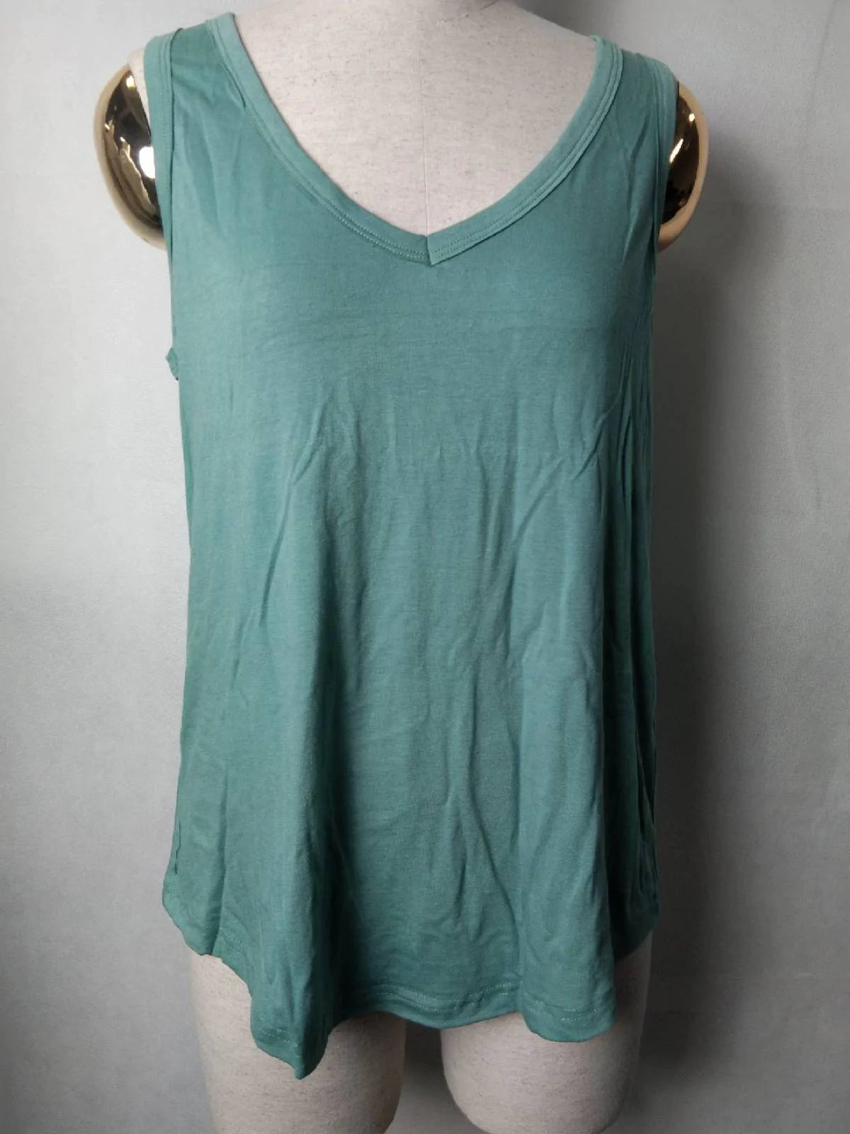 Deep V Solid Color Tank Top