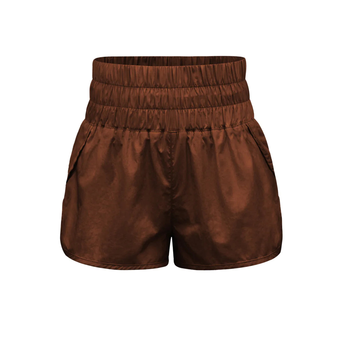 High-waist Solid Color Sports Shorts