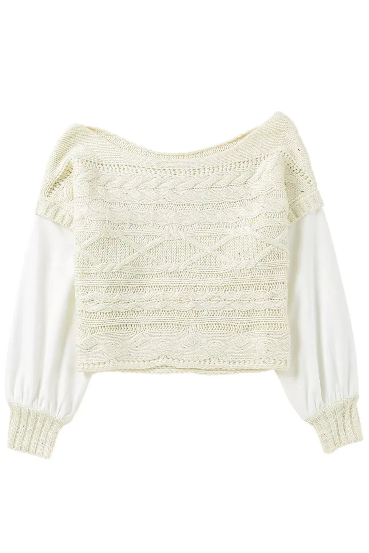 Apricot Faux Two-Piece Textured Knit Sweater