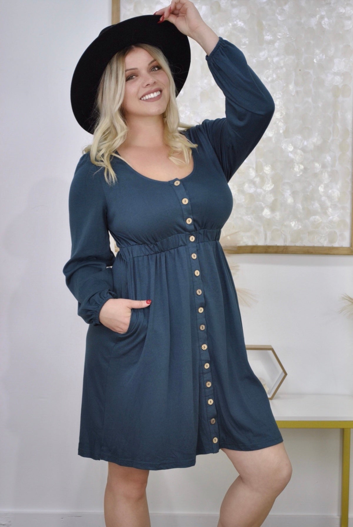 Autumn Button Up Long Sleeve Dress (Only Ships to US)