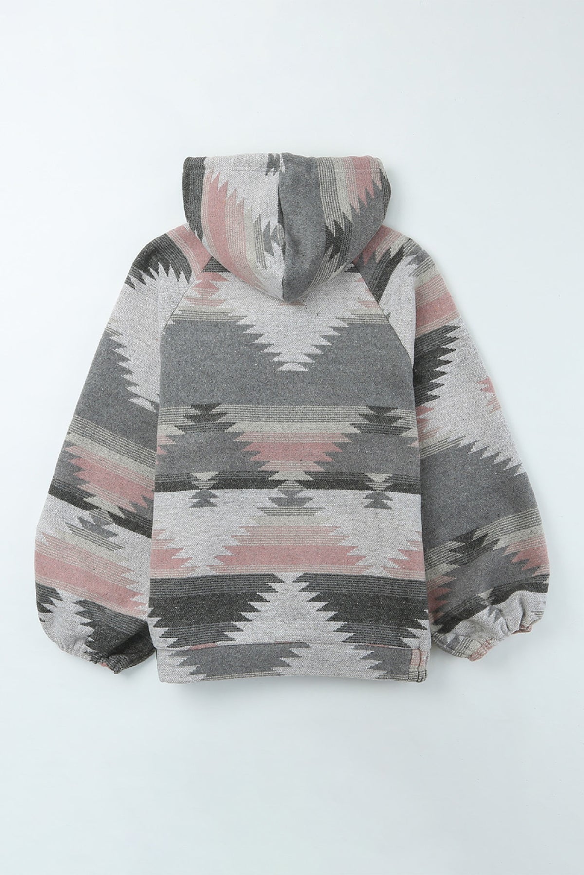 Gray Aztec Print Pullover Hoodie