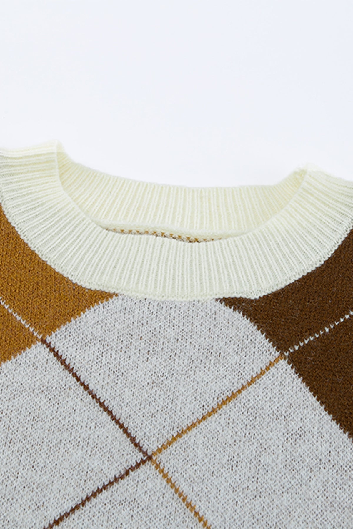 Geometric Color Block Drop Shoulder Sweater