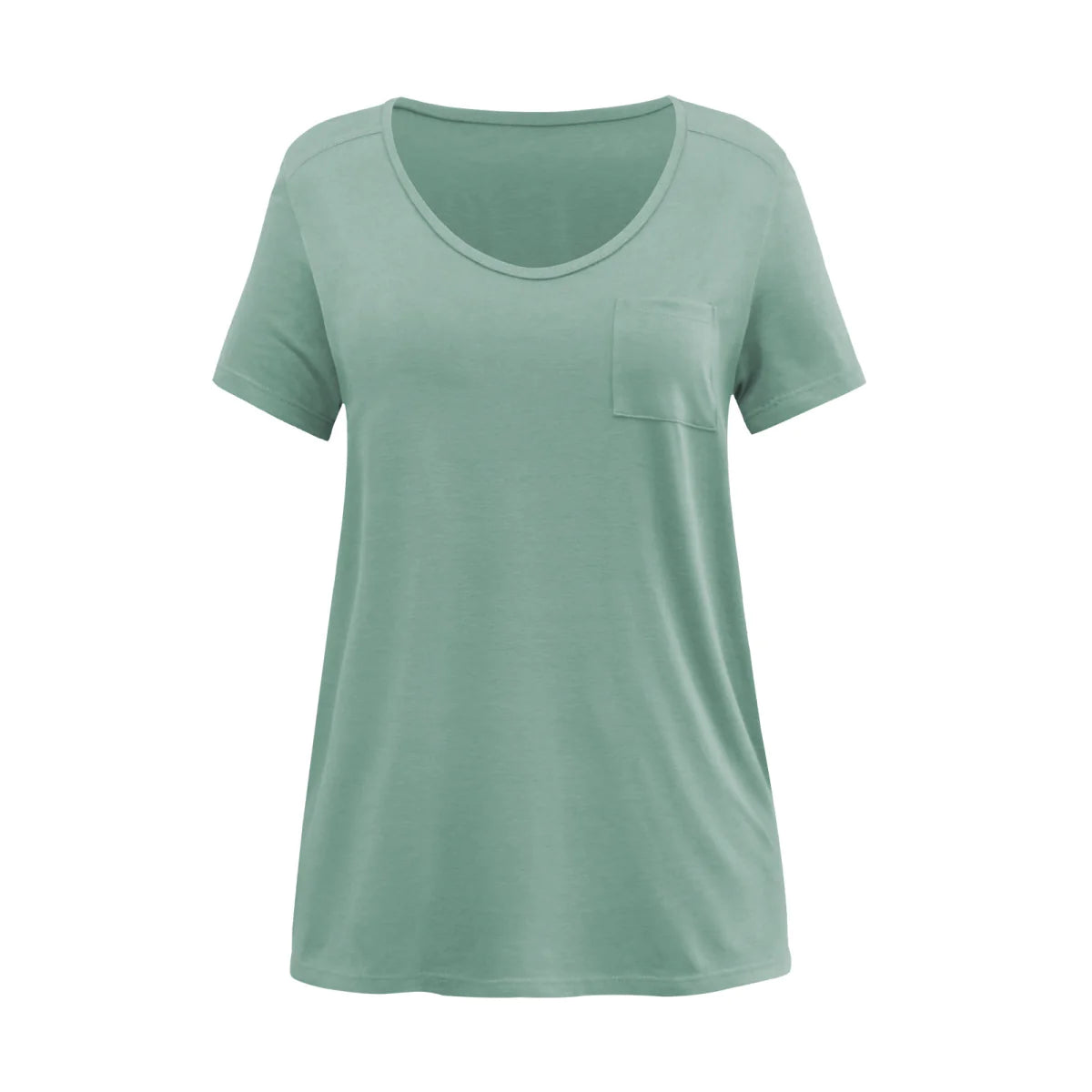 Scoop Neck Solid Color T-short