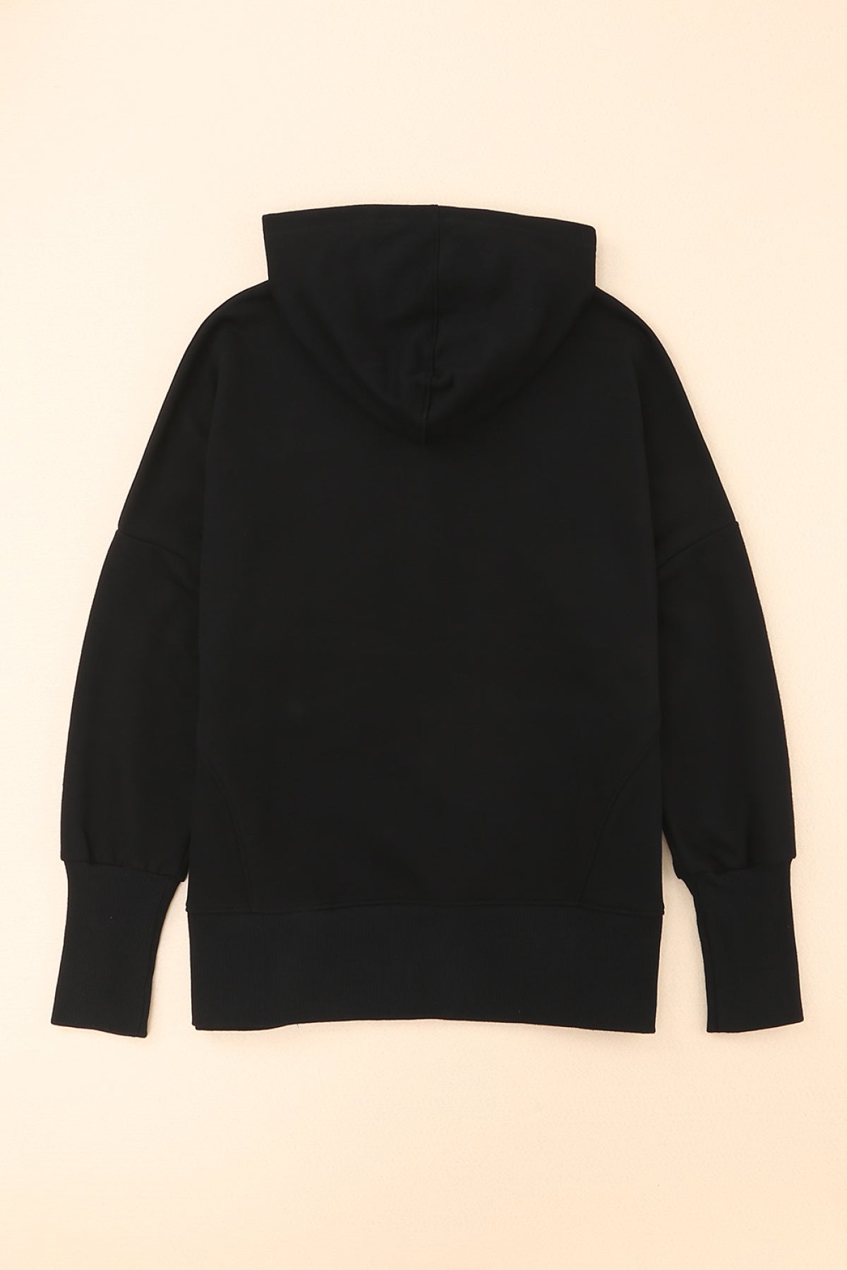 Batwing Sleeve Pocketed Henley Hoodie