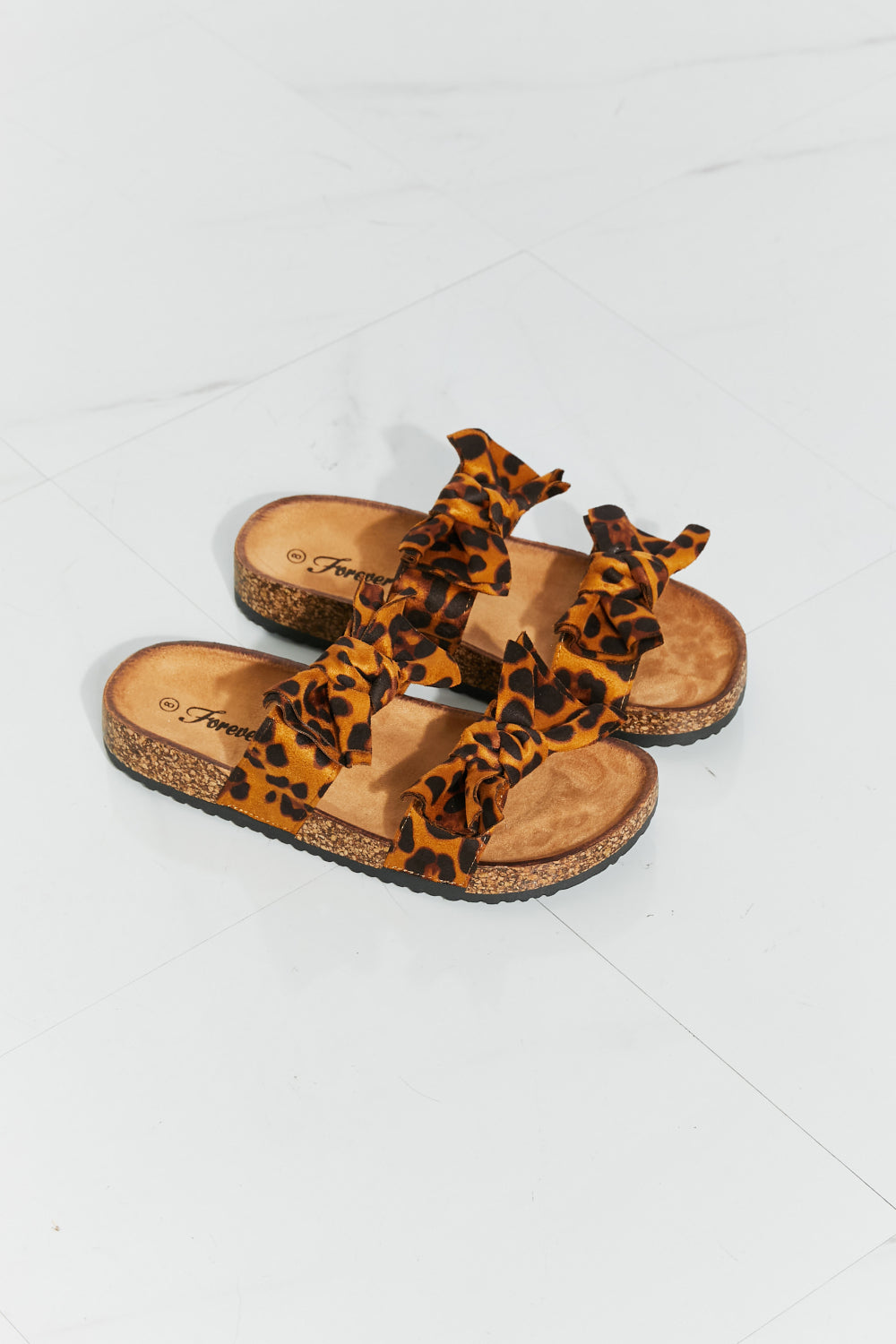 Copy of Forever Link Fiercely Feminine Leopard Bow Slide Sandals