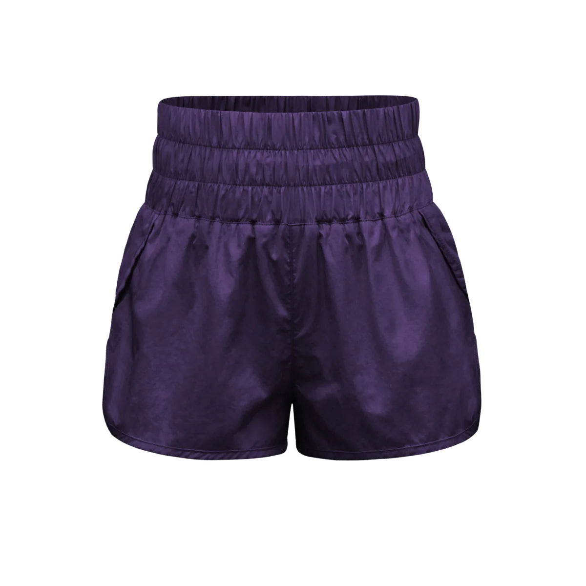 High-waist Solid Color Sports Shorts