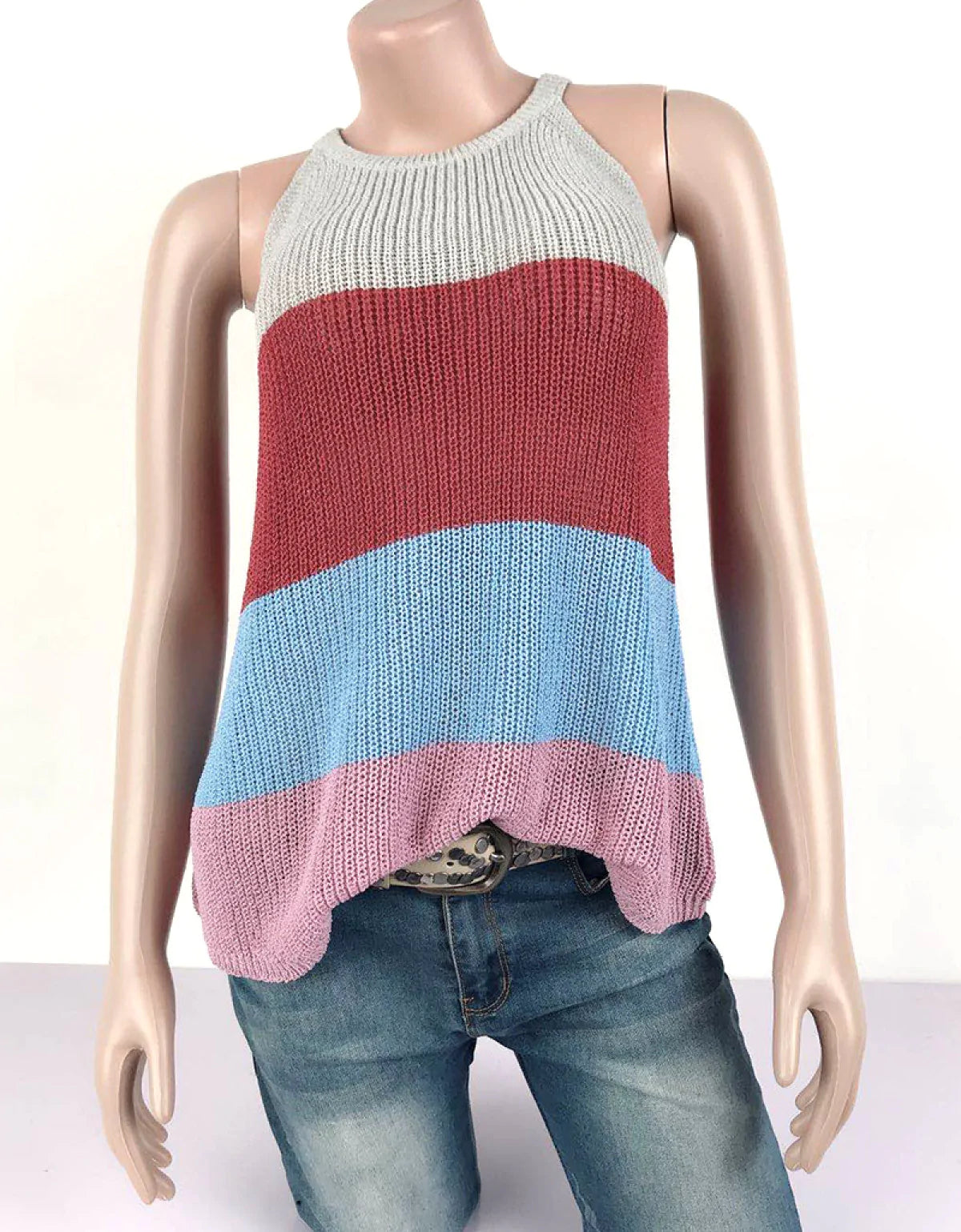 Casual Sleeveless Round Neck Vest