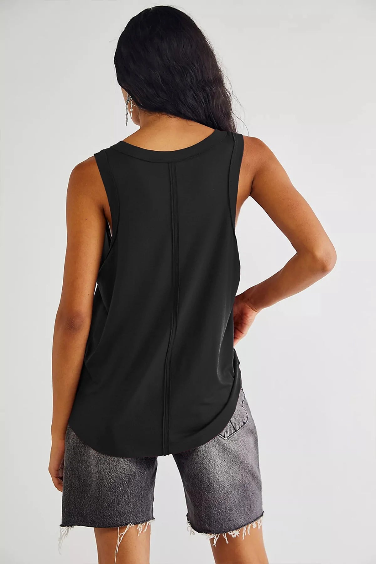 Deep V Solid Color Tank Top