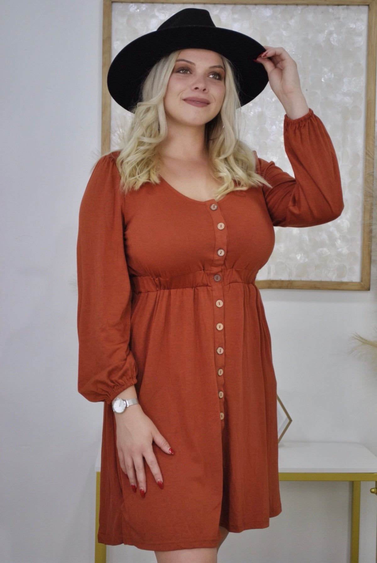 Autumn Button Up Long Sleeve Dress (Only Ships to US)