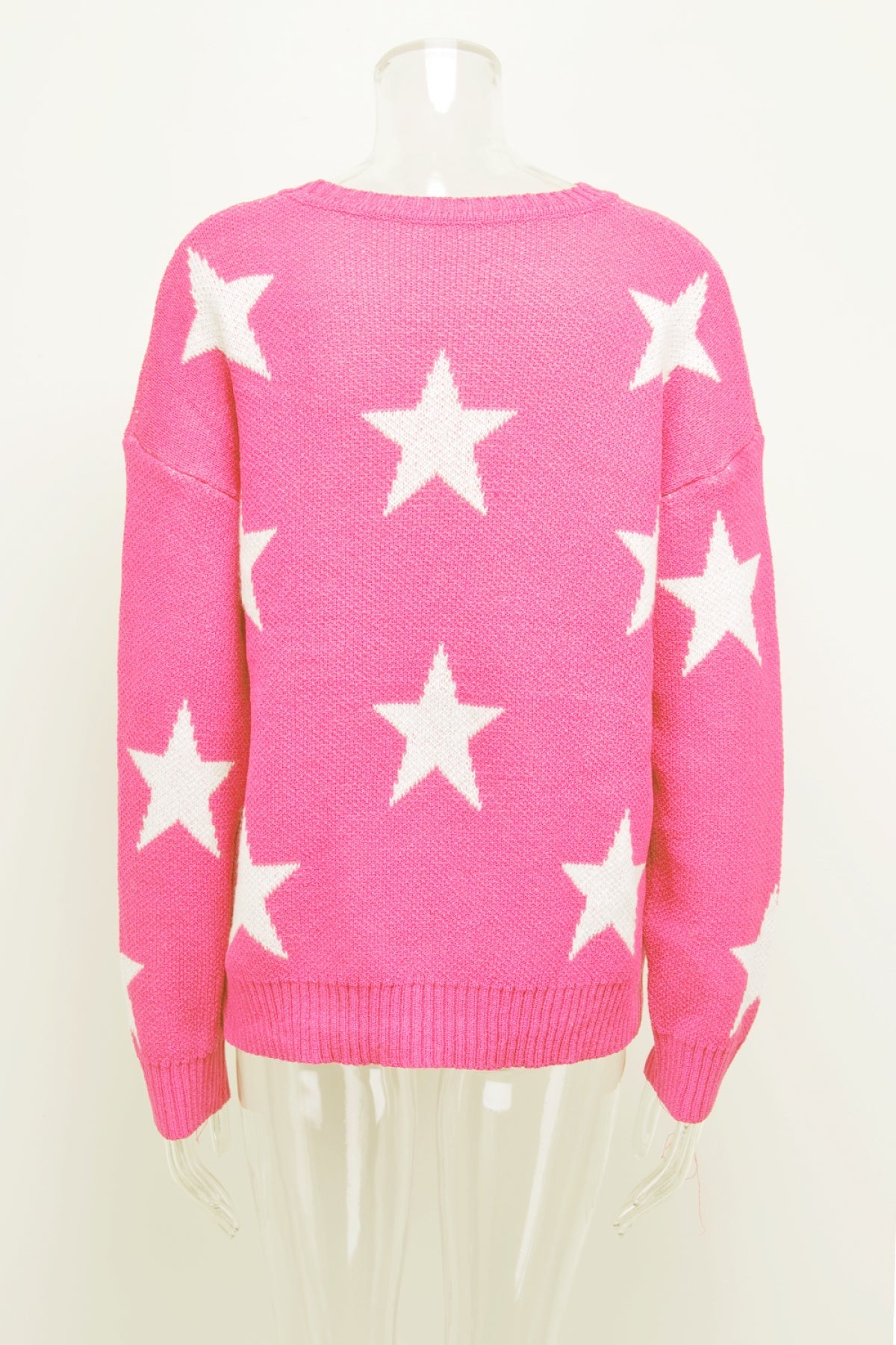 Crew Neck Long Sleeve Stars Graphics Sweater