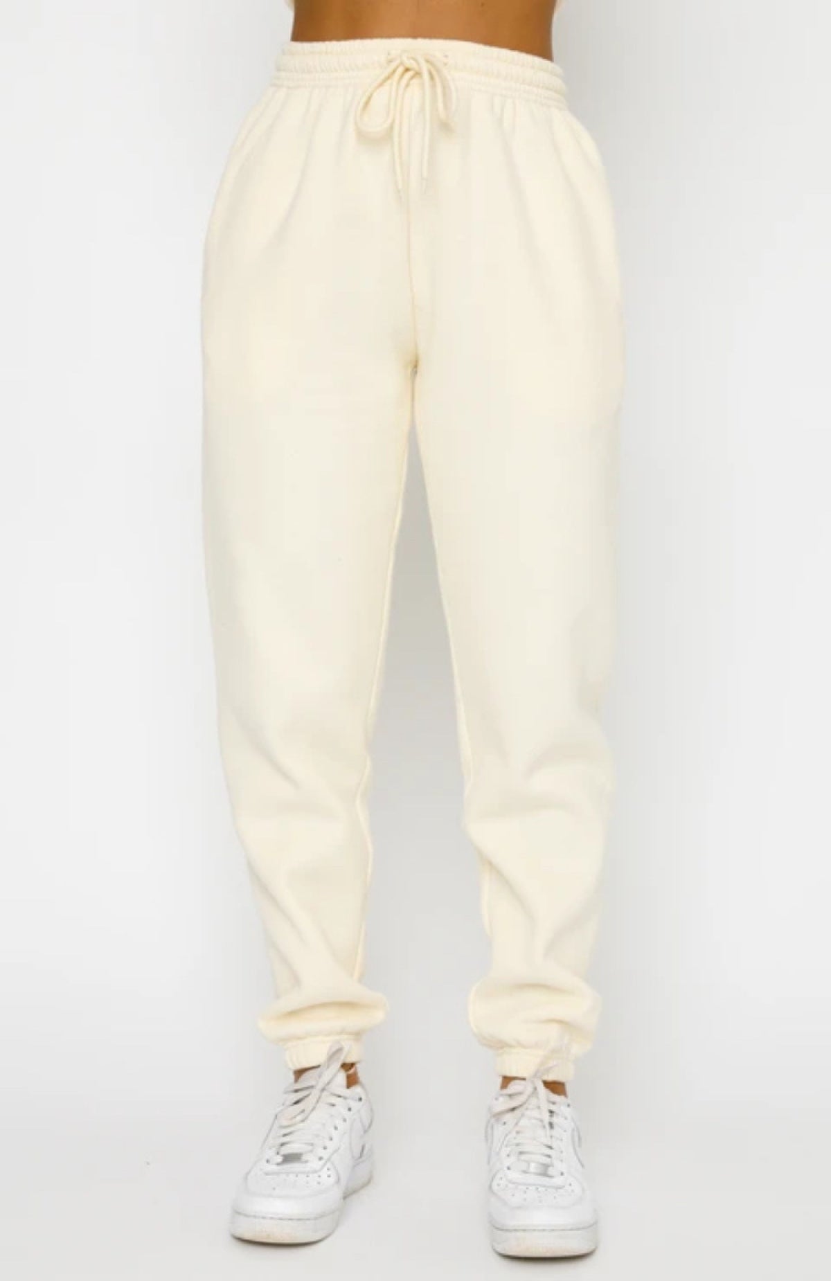 Solid Color Round Neck Long-Sleeved Sweatshirt & Sweatpants Set